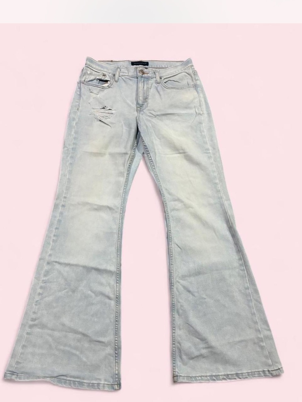 Aeropostale Light Blue Flared Wide-Leg Jeans